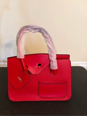 Red Structured Disordered Tote Handbag - Women's Fashion Bag